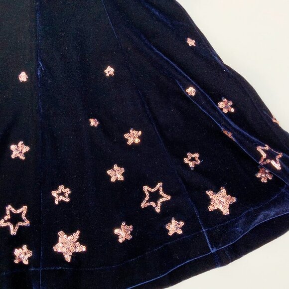 Mini Boden Girls 6-7 Years Navy Velvet Gold Stars Dress - Picture 13 of 16
